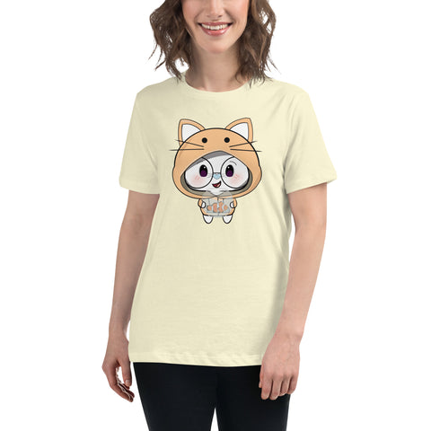 Ben-E Cat Chums Fish Bowl Women's Relaxed T-Shirt