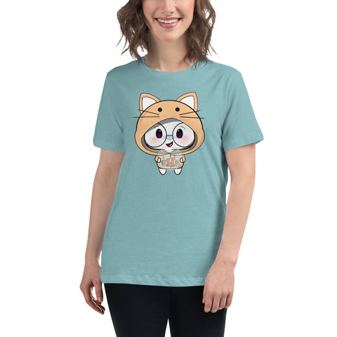 Ben-E Cat Chums Fish Bowl Women's Relaxed T-Shirt