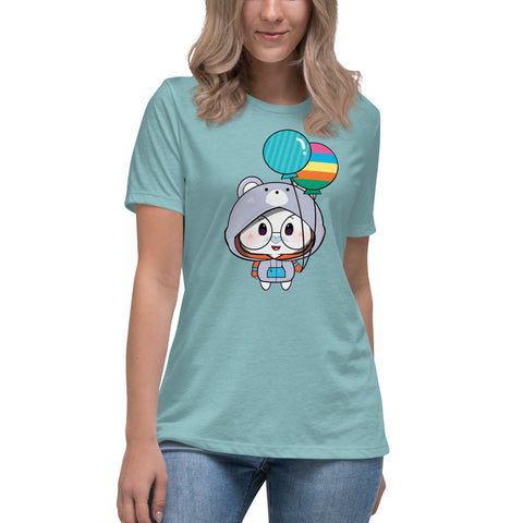 Ben-E Bear Chums Balloons Women's Relaxed T-Shirt