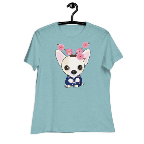 Chihuahua Plum Flower Women's Relaxed T-Shirt