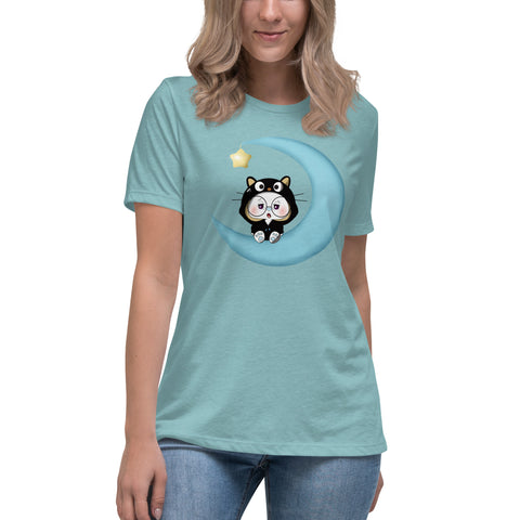 Ben-E Cat Moon Women's Relaxed T-Shirt