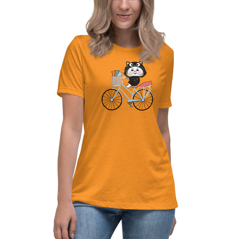 Ben-E Cat Bicycle Women's Relaxed T-Shirt