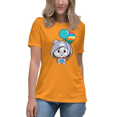 Ben-E Bear Chums Balloons Women's Relaxed T-Shirt