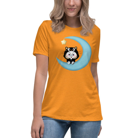 Ben-E Cat Moon Women's Relaxed T-Shirt