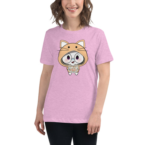 Ben-E Cat Chums Fish Bowl Women's Relaxed T-Shirt