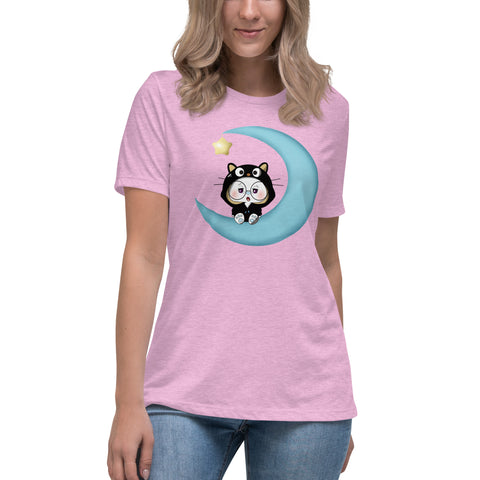 Ben-E Cat Moon Women's Relaxed T-Shirt