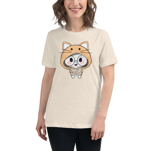 Ben-E Cat Chums Fish Bowl Women's Relaxed T-Shirt