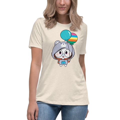 Ben-E Bear Chums Balloons Women's Relaxed T-Shirt