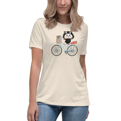 Ben-E Cat Bicycle Women's Relaxed T-Shirt