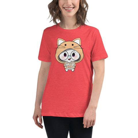 Ben-E Cat Chums Fish Bowl Women's Relaxed T-Shirt