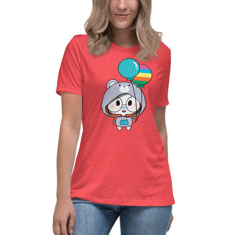 Ben-E Bear Chums Balloons Women's Relaxed T-Shirt