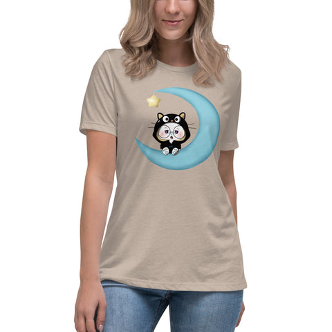 Ben-E Cat Moon Women's Relaxed T-Shirt