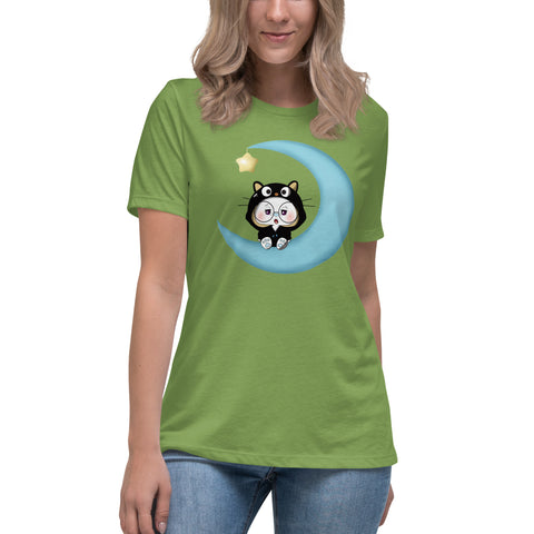 Ben-E Cat Moon Women's Relaxed T-Shirt