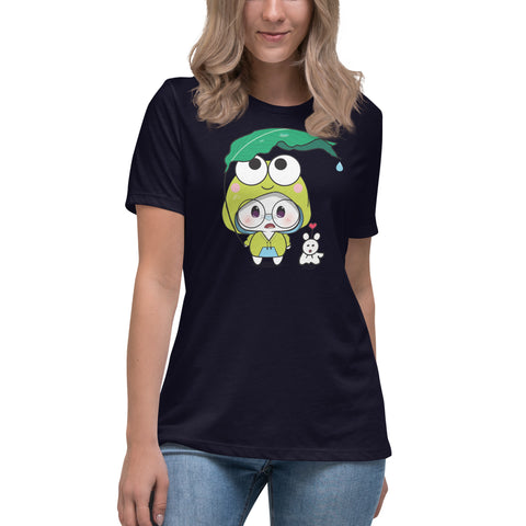 Ben-E Frog Leaf Umbrella Women's Relaxed T-Shirt