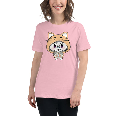 Ben-E Cat Chums Fish Bowl Women's Relaxed T-Shirt