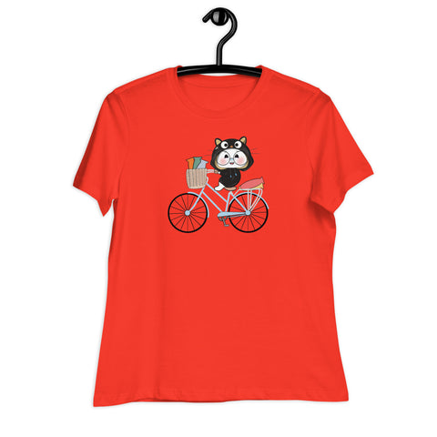 Ben-E Cat Bicycle Women's Relaxed T-Shirt