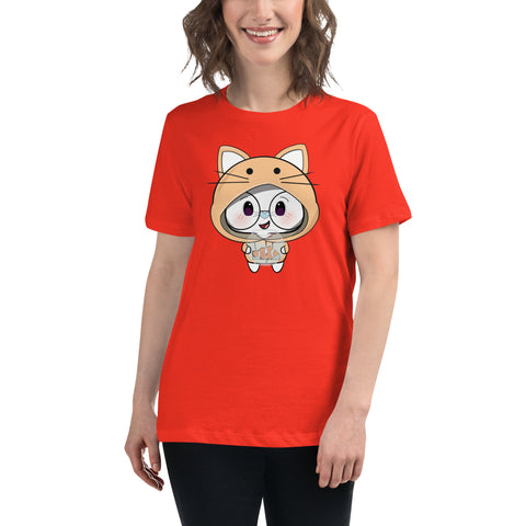 Ben-E Cat Chums Fish Bowl Women's Relaxed T-Shirt