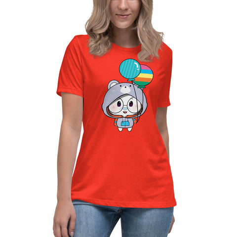 Ben-E Bear Chums Balloons Women's Relaxed T-Shirt