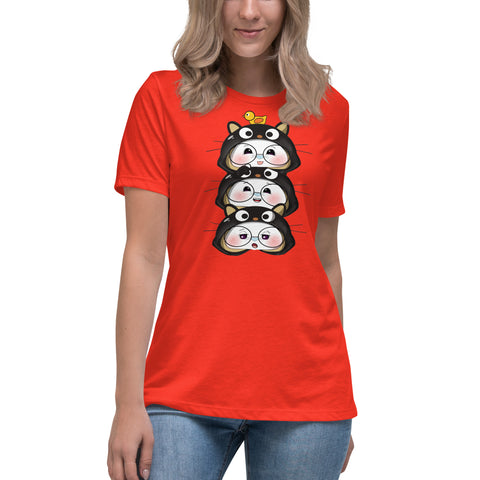 Ben-E Cat Stack Women's Relaxed T-Shirt