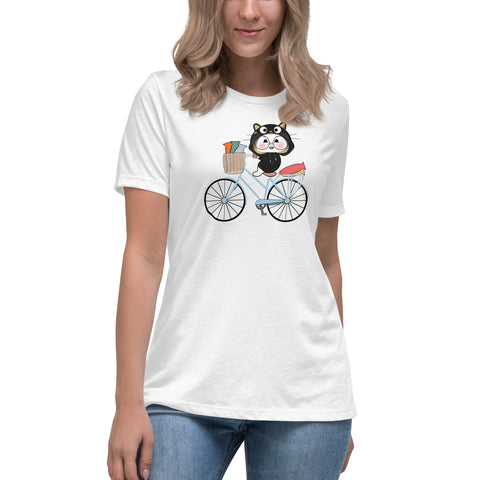 Ben-E Cat Bicycle Women's Relaxed T-Shirt