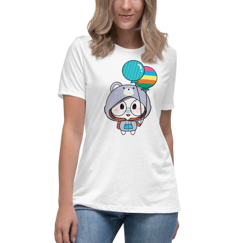 Ben-E Bear Chums Balloons Women's Relaxed T-Shirt