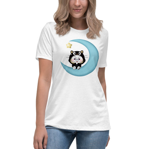 Ben-E Cat Moon Women's Relaxed T-Shirt